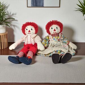 Vintage Handmade Raggedy Ann and Andy Dolls: 20 Inch Collectible Toys